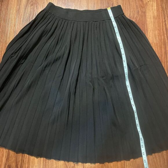 KERISMA Skirt A Line Midi Pleated Womens Size Small Black Rayon Blend RUNS BIG - Picture 3 of 6